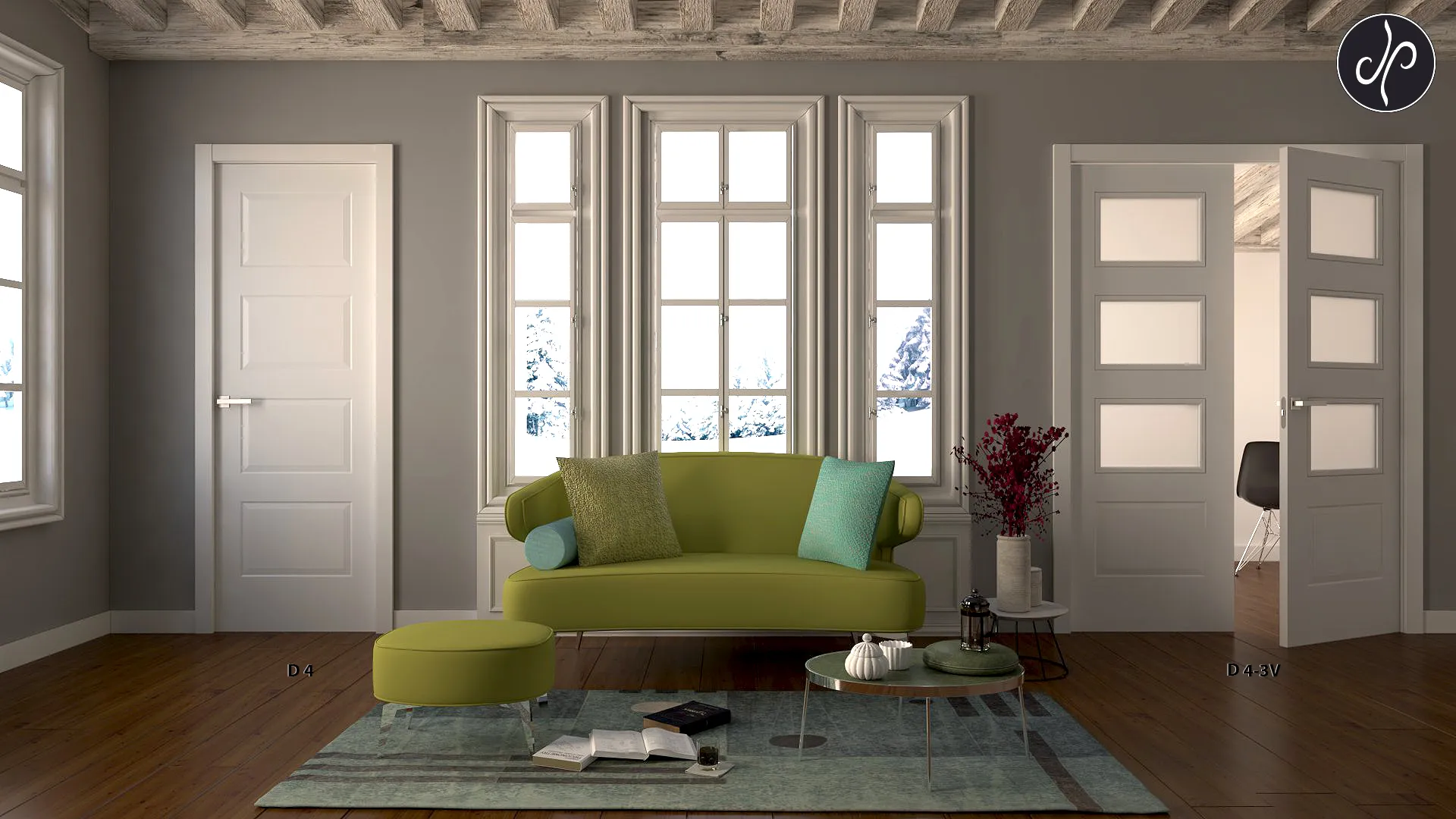 Armario empotrado con puertas abatibles